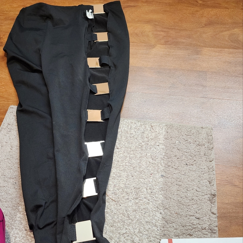 Leggings Fashion Nova Gold Sras Women's Pants Size XL good condition - Picture 10 of 11